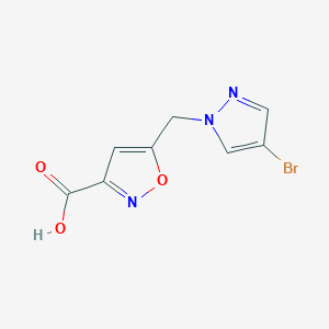 molecular formula C8H6BrN3O3 B3197845 5-[(4-bromo-1H-pyrazol-1-yl)methyl]-1,2-oxazole-3-carboxylic acid CAS No. 1007514-40-0