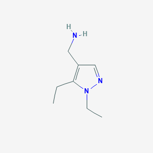 molecular formula C8H15N3 B3197853 (1,5-Diethylpyrazol-4-yl)methylamine CAS No. 1007540-87-5