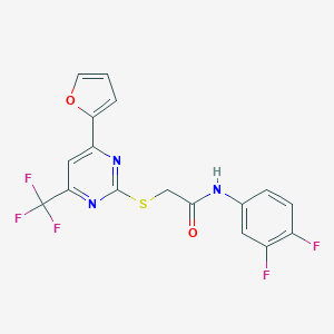 N-(3,4-difluorophenyl)-2-{[4-(2-furyl)-6-(trifluoromethyl)-2-pyrimidinyl]sulfanyl}acetamide