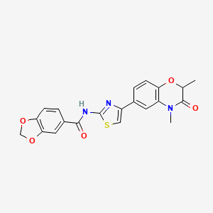 N-(4-(2,4-dimethyl-3-oxo-3,4-dihydro-2H-benzo[b][1,4]oxazin-6-yl)thiazol-2-yl)benzo[d][1,3]dioxole-5-carboxamide