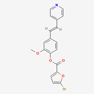 molecular formula C19H14BrNO4 B3197919 (E)-2-methoxy-4-(2-(pyridin-4-yl)vinyl)phenyl 5-bromofuran-2-carboxylate CAS No. 1007678-46-7