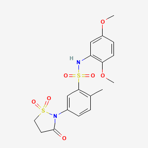 N-(2,5-dimethoxyphenyl)-5-(1,1-dioxido-3-oxoisothiazolidin-2-yl)-2-methylbenzenesulfonamide