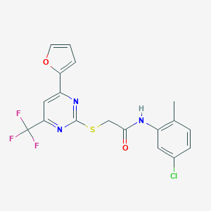N-(5-chloro-2-methylphenyl)-2-{[4-(2-furyl)-6-(trifluoromethyl)-2-pyrimidinyl]sulfanyl}acetamide
