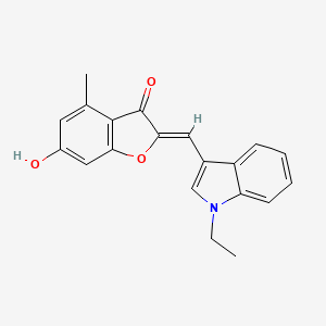 molecular formula C20H17NO3 B3197945 2-[(1-Ethylindol-3-yl)methylene]-6-hydroxy-4-methylbenzo[b]furan-3-one CAS No. 1007683-68-2