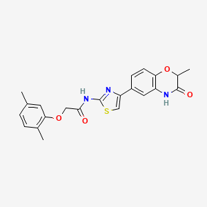 molecular formula C22H21N3O4S B3197972 2-(2,5-dimethylphenoxy)-N-(4-(2-methyl-3-oxo-3,4-dihydro-2H-benzo[b][1,4]oxazin-6-yl)thiazol-2-yl)acetamide CAS No. 1007695-25-1