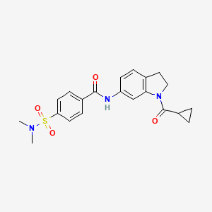 molecular formula C21H23N3O4S B3197977 N-[1-(cyclopropylcarbonyl)-2,3-dihydro-1H-indol-6-yl]-4-(dimethylsulfamoyl)benzamide CAS No. 1007699-85-5