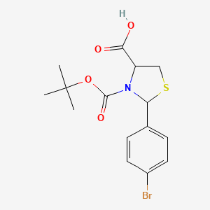 molecular formula C15H18BrNO4S B3198004 2-(4-Bromophenyl)-3-(tert-butoxycarbonyl)thiazolidine-4-carboxylic acid CAS No. 1008262-90-5