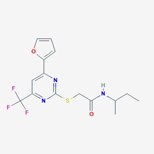 N-(sec-butyl)-2-{[4-(2-furyl)-6-(trifluoromethyl)-2-pyrimidinyl]sulfanyl}acetamide