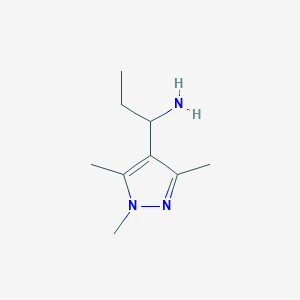 molecular formula C9H17N3 B3198055 1-(三甲基-1H-吡唑-4-基)丙-1-胺 CAS No. 1009000-54-7