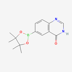 molecular formula C14H17BN2O3 B3198110 6-(4,4,5,5-Tetramethyl-1,3,2-dioxaborolan-2-YL)quinazolin-4-OL CAS No. 1009303-58-5