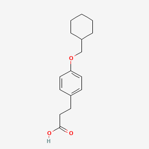molecular formula C16H22O3 B3198124 4-(Cyclohexylmethoxy)-benzenepropanoic acid CAS No. 100944-08-9
