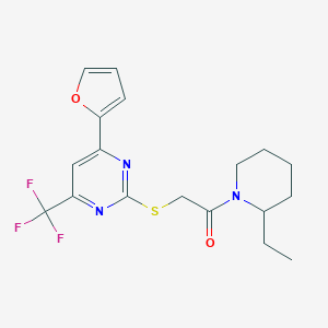 2-{[2-(2-Ethyl-1-piperidinyl)-2-oxoethyl]sulfanyl}-4-(2-furyl)-6-(trifluoromethyl)pyrimidine
