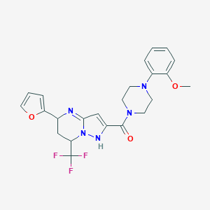 [5-(furan-2-yl)-7-(trifluoromethyl)-1,5,6,7-tetrahydropyrazolo[1,5-a]pyrimidin-2-yl]-[4-(2-methoxyphenyl)piperazin-1-yl]methanone