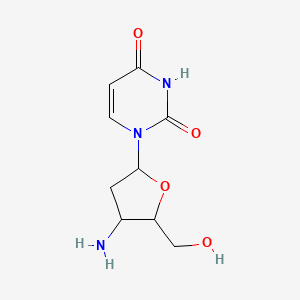 molecular formula C9H13N3O4 B3198173 3'-b-Amino-2',3-dideoxy uridine CAS No. 101062-04-8