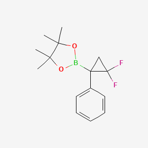 molecular formula C15H19BF2O2 B3198178 2-(2,2-Difluoro-1-phenylcyclopropyl)-4,4,5,5-tetramethyl-1,3,2-dioxaborolane CAS No. 1010689-64-1