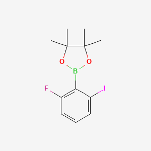 molecular formula C12H15BFIO2 B3198200 2-Fluoro-6-iodophenylboronic acid pinacol ester CAS No. 1010839-66-3