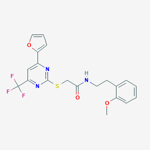 2-{[4-(2-furyl)-6-(trifluoromethyl)-2-pyrimidinyl]sulfanyl}-N-[2-(2-methoxyphenyl)ethyl]acetamide