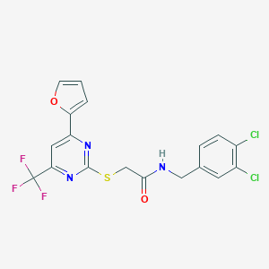 N-(3,4-dichlorobenzyl)-2-{[4-(2-furyl)-6-(trifluoromethyl)-2-pyrimidinyl]sulfanyl}acetamide