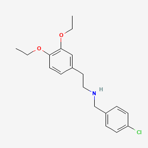 molecular formula C19H24ClNO2 B3198270 [2-(3,4-Diethoxyphenyl)ethyl][(4-chlorophenyl)methyl]amine CAS No. 1011399-13-5