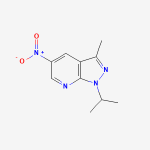 molecular formula C10H12N4O2 B3198277 1-Isopropyl-3-methyl-5-nitro-1H-pyrazolo[3,4-b]pyridine CAS No. 1011399-37-3