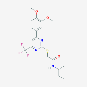 N-(sec-butyl)-2-{[4-(3,4-dimethoxyphenyl)-6-(trifluoromethyl)-2-pyrimidinyl]sulfanyl}acetamide