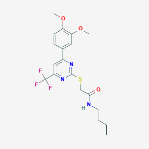 N-butyl-2-{[4-(3,4-dimethoxyphenyl)-6-(trifluoromethyl)-2-pyrimidinyl]sulfanyl}acetamide