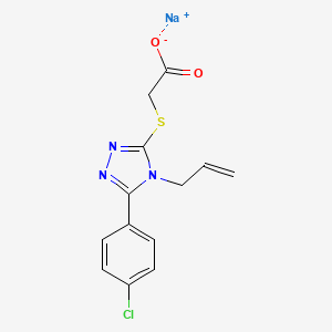 molecular formula C13H11ClN3NaO2S B3198295 sodium 2-{[5-(4-chlorophenyl)-4-(prop-2-en-1-yl)-4H-1,2,4-triazol-3-yl]sulfanyl}acetate CAS No. 1011426-49-5