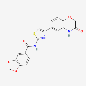 N-(4-(3-oxo-3,4-dihydro-2H-benzo[b][1,4]oxazin-6-yl)thiazol-2-yl)benzo[d][1,3]dioxole-5-carboxamide