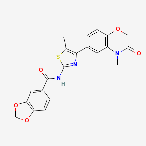 N-(5-methyl-4-(4-methyl-3-oxo-3,4-dihydro-2H-benzo[b][1,4]oxazin-6-yl)thiazol-2-yl)benzo[d][1,3]dioxole-5-carboxamide