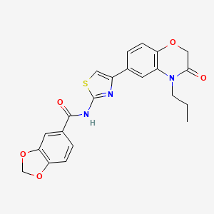 N-(4-(3-oxo-4-propyl-3,4-dihydro-2H-benzo[b][1,4]oxazin-6-yl)thiazol-2-yl)benzo[d][1,3]dioxole-5-carboxamide