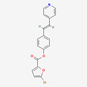molecular formula C18H12BrNO3 B3198323 (E)-4-(2-(pyridin-4-yl)vinyl)phenyl 5-bromofuran-2-carboxylate CAS No. 1011620-34-0