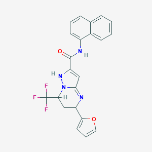 molecular formula C22H17F3N4O2 B319833 5-(furan-2-yl)-N-naphthalen-1-yl-7-(trifluoromethyl)-1,5,6,7-tetrahydropyrazolo[1,5-a]pyrimidine-2-carboxamide 
