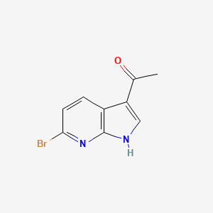 molecular formula C9H7BrN2O B3198342 Ethanone, 1-(6-bromo-1H-pyrrolo[2,3-b]pyridin-3-yl)- CAS No. 1011711-60-6