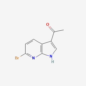 molecular formula C9H7BrN2O B3198342 乙酮，1-(6-溴-1H-吡咯并[2,3-b]吡啶-3-基)- CAS No. 1011711-60-6