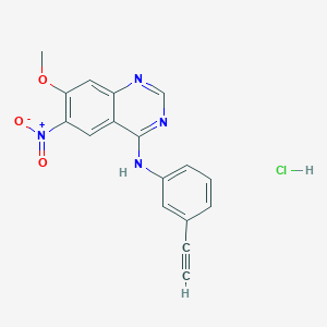 N-(3-ethynylphenyl)-7-methoxy-6-nitroquinazolin-4-amine;hydrochloride