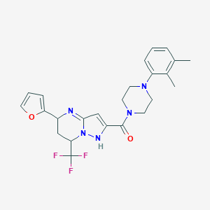 [4-(2,3-dimethylphenyl)piperazin-1-yl]-[5-(furan-2-yl)-7-(trifluoromethyl)-1,5,6,7-tetrahydropyrazolo[1,5-a]pyrimidin-2-yl]methanone