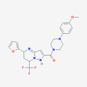 [5-(furan-2-yl)-7-(trifluoromethyl)-1,5,6,7-tetrahydropyrazolo[1,5-a]pyrimidin-2-yl]-[4-(4-methoxyphenyl)piperazin-1-yl]methanone