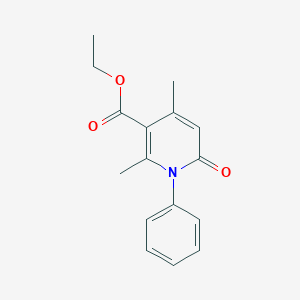 molecular formula C16H17NO3 B3198392 N-phenyl-5-carbethoxy-4,6-dimethyl-1,2-dihydropyrid-2-one CAS No. 101293-88-3