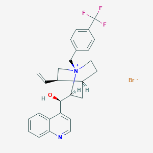 molecular formula C27H28BrF3N2O B3198402 (1S,2S,4S,5R)-2-((R)-Hydroxy(quinolin-4-yl)methyl)-1-(4-(trifluoromethyl)benzyl)-5-vinylquinuclidin-1-ium bromide CAS No. 101311-12-0