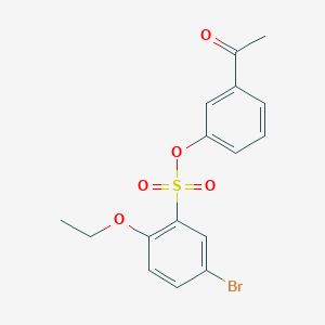 molecular formula C16H15BrO5S B3198411 3-Acetylphenyl 5-bromo-2-ethoxybenzene-1-sulfonate CAS No. 1013254-36-8