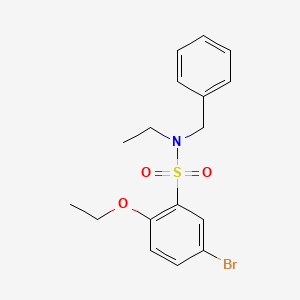 molecular formula C17H20BrNO3S B3198417 N-benzyl-5-bromo-2-ethoxy-N-ethylbenzene-1-sulfonamide CAS No. 1013275-08-5