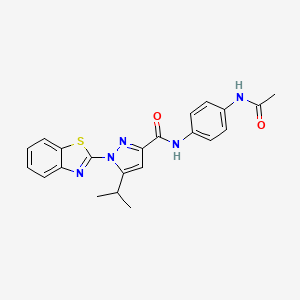 molecular formula C22H21N5O2S B3198438 N-(4-acetamidophenyl)-1-(benzo[d]thiazol-2-yl)-5-isopropyl-1H-pyrazole-3-carboxamide CAS No. 1013804-49-3