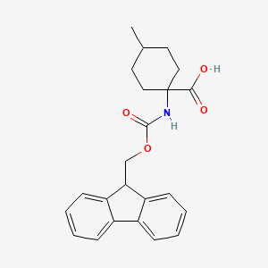 molecular formula C23H25NO4 B3198455 1-{[(9H-fluoren-9-ylmethoxy)carbonyl]amino}-4-methylcyclohexane-1-carboxylic acid CAS No. 1013997-27-7