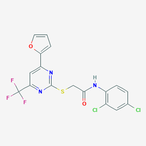 N-(2,4-dichlorophenyl)-2-{[4-(2-furyl)-6-(trifluoromethyl)-2-pyrimidinyl]sulfanyl}acetamide