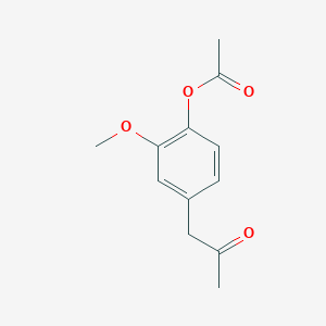 molecular formula C12H14O4 B3198481 2-Methoxy-4-(2-oxopropyl)phenyl acetate CAS No. 10144-63-5