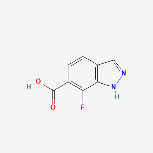 molecular formula C8H5FN2O2 B3198507 1H-Indazole-6-carboxylic acid, 7-fluoro- CAS No. 101495-02-7