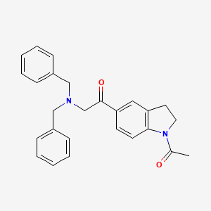 B3198521 Ethanone, 1-(1-acetyl-2,3-dihydro-1H-indol-5-yl)-2-[bis(phenylmethyl)amino]- CAS No. 101544-38-1