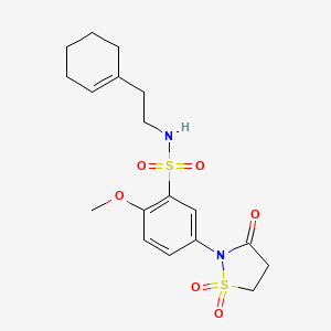 molecular formula C18H24N2O6S2 B3198544 N-(2-cyclohex-1-en-1-ylethyl)-5-(1,1-dioxido-3-oxoisothiazolidin-2-yl)-2-methoxybenzenesulfonamide CAS No. 1015571-40-0