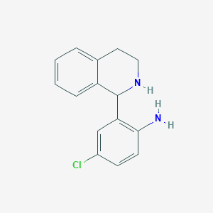molecular formula C15H15ClN2 B3198599 4-Chloro-2-(1,2,3,4-tetrahydroisoquinolin-1-yl)aniline CAS No. 10159-02-1