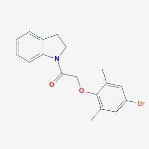 molecular formula C18H18BrNO2 B319862 2-(4-bromo-2,6-dimethylphenoxy)-1-(2,3-dihydro-1H-indol-1-yl)ethanone 